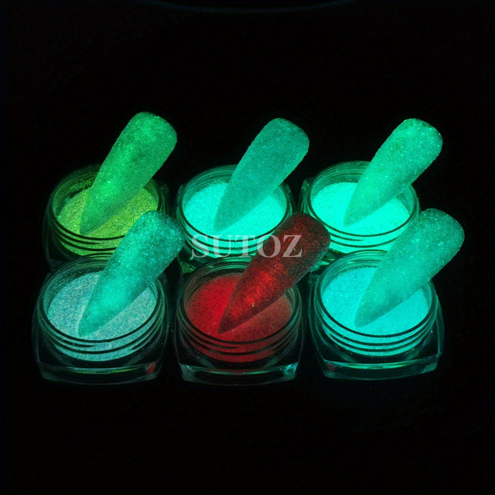 Glittery Rainbow Candy Nail Glitter Set - Ultra-Fine, Luminous Sugar Effect for Stunning Nail Art, Fragrance-Free, Ideal for Hands & Feet, Round Shape, Perfect for DIY Manicures, Nail Art Accessories